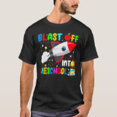 Blast Off Into Preschool Rocket Outer Space Back T Tシャツ (正面)