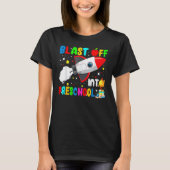 Blast Off Into Preschool Rocket Outer Space Back T Tシャツ (正面)