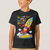 Blast Off Into Second Grade First Day Of School  Tシャツ (正面)