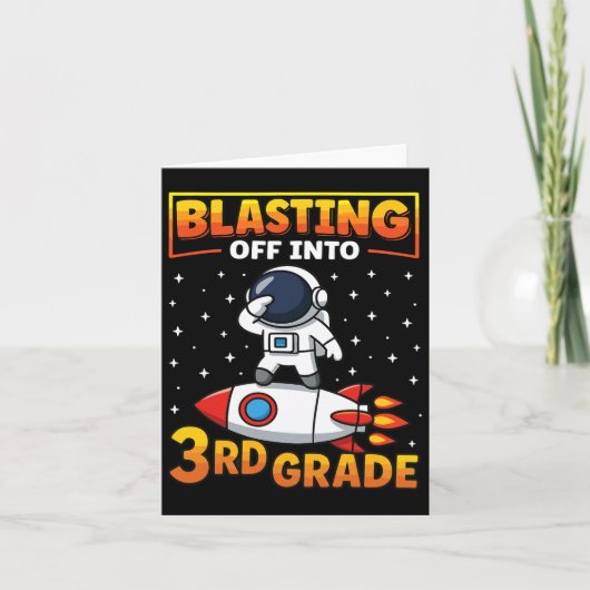 Blast Off Into Third Grade First Day Of School 1 カード (正面)