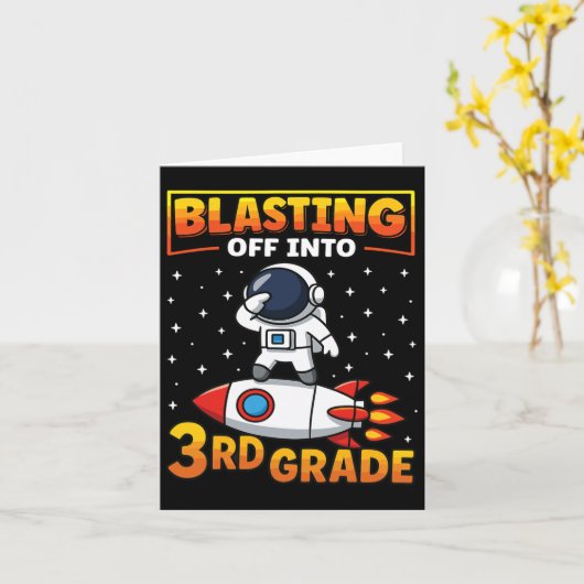 Blast Off Into Third Grade First Day Of School 1 カード (黄色い花)