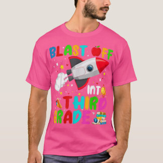 Blast Off Into Third Grade Rocket Outer Space Back Tシャツ