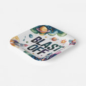 Blast Off Space Boy Astronaut Birthday Party ペーパープレート (傾斜あり)