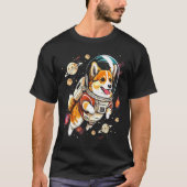 Blast Off with a Dog in Space  Cute Pembroke Welsh Tシャツ (正面)