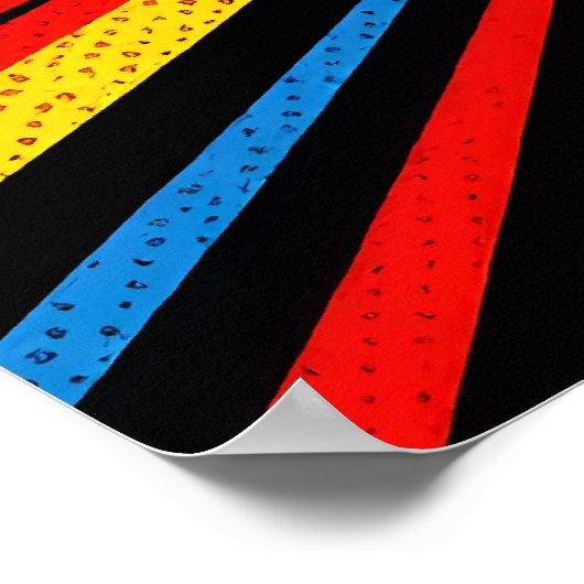 BLAST! Retro Pop Art Rocket Explosion ポスター (角)