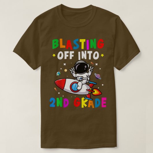 Blasting Off Into 2nd Grade Back To School Boys Ki Tシャツ (デザイン正面)