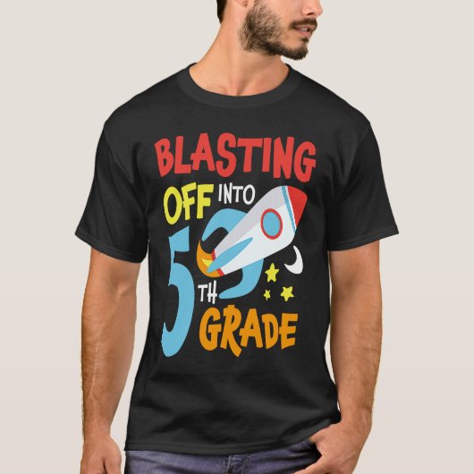 Blasting Off Into 5th Grade Back To School Space R Tシャツ (正面)