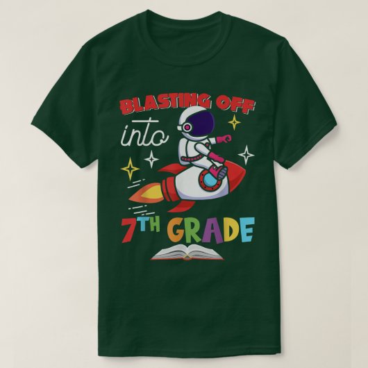 Blasting Off Into 7th Grade Day Back To School Roc Tシャツ (デザイン正面)