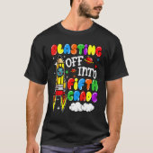 Blasting Off Into Fifth Grade  Back To School Boys Tシャツ (正面)