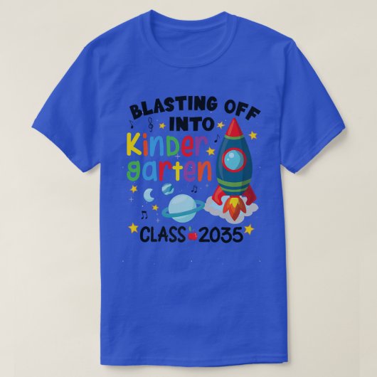 Blasting Off Into Kindergarten Crew Boys Kids Back Tシャツ (デザイン正面)