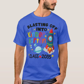 Blasting Off Into Kindergarten Crew Boys Kids Back Tシャツ
