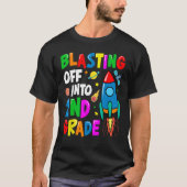 Blasting Off Into Second Grade Back To School Kids Tシャツ (正面)