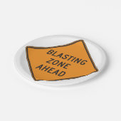 Blasting Zone Ahead Warning Sign Safety ペーパープレート (アングル)