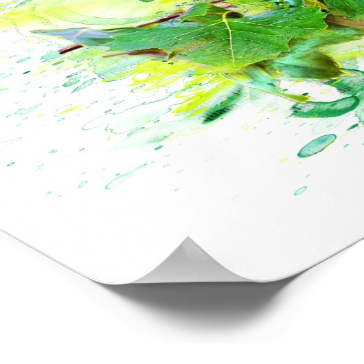 Blätter - Watercolor / Aquarell, Illustration ポスター (角)