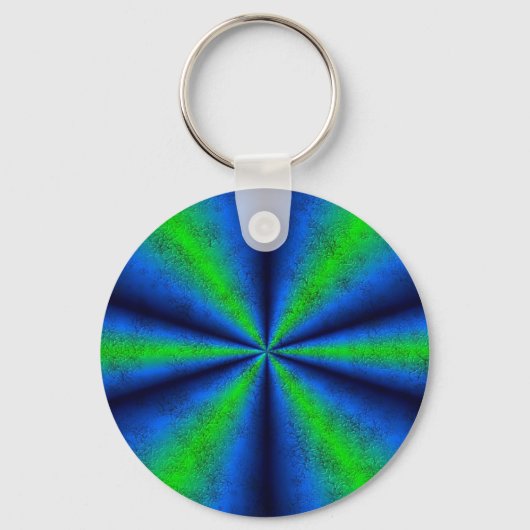 Blau grun Regenbogen in Elefantenhaut leder Optik キーホルダー (正面)