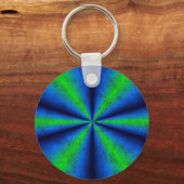 Blau grun Regenbogen in Elefantenhaut leder Optik キーホルダー (正面)