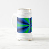 Blau grun Regenbogen in Elefantenhaut leder Optik ビールジョッキ (正面左)