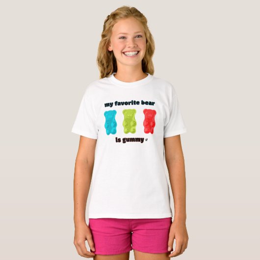 Blau, grüne und rote Gummibärchen Abbildung Tシャツ (正面フル)