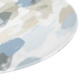 Blau Weiß Creme Abstrakte Hochzeit カッティングボード (角)