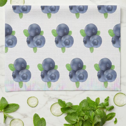 Blaubeeren Geschirrtuch キッチンタオル (折り畳み)