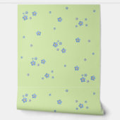 Blaue Aquarell Vergissmeinnicht Blüten - grün 壁紙 (ほどく)