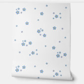 Blaue Aquarell Vergissmeinnicht Blüten - weiß 壁紙 (ほどく)