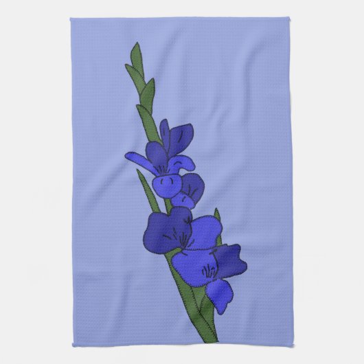 Blaue Gladiole  キッチンタオル (縦)