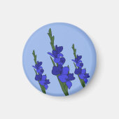Blaue Gladiole  マグネット (正面)