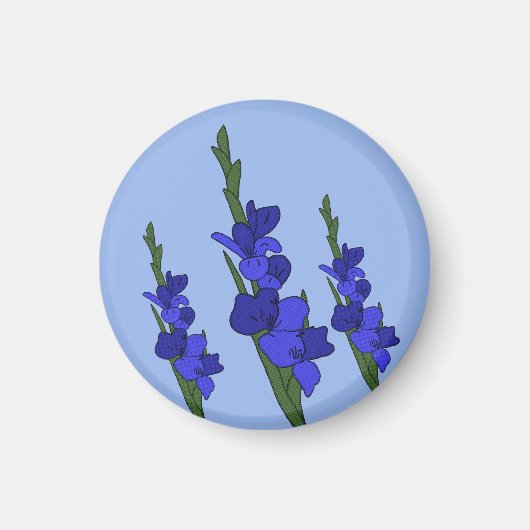 Blaue Gladiole  マグネット (正面)