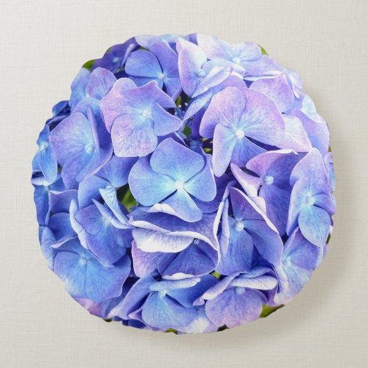 Blaue Hortensie ラウンドクッション (正面)