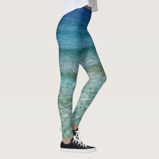 blaue moderne Leggings mit Meer レギンス (右)