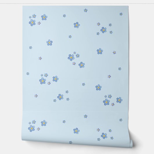 Blaue Vergissmeinnicht Blüten - Aquarell-Design 壁紙 (ほどく)