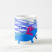 Blauer Axolotl mit Sternen コーヒーマグカップ (中央)