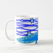 Blauer Axolotl mit Sternen コーヒーマグカップ (左)