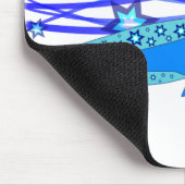 Blauer Axolotl mit Sternen マウスパッド (コーナー)