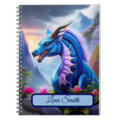 Blauer Drache, fantasievolle Digital Art ノートブック (正面)