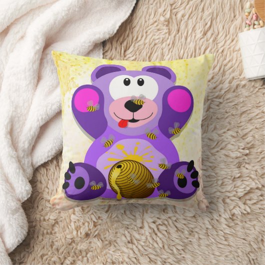 Blauer Honig Bär クッション (ブランケット)