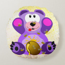 Blauer Honig Bär ラウンドクッション