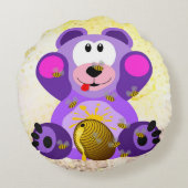 Blauer Honig Bär ラウンドクッション (裏面)