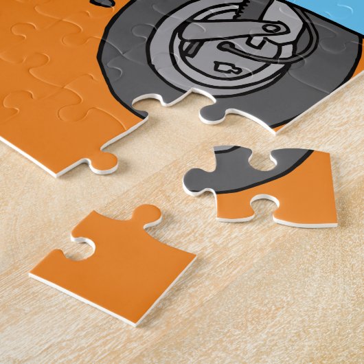 Blauer Motorroller (Vespa) ジグソーパズル (側面)