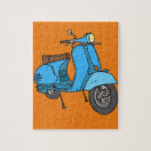 Blauer Motorroller (Vespa) ジグソーパズル (縦)