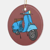 Blauer Motorroller (Vespa) セラミックオーナメント (左)