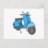 Blauer Motorroller (Vespa) ポストカード (正面)
