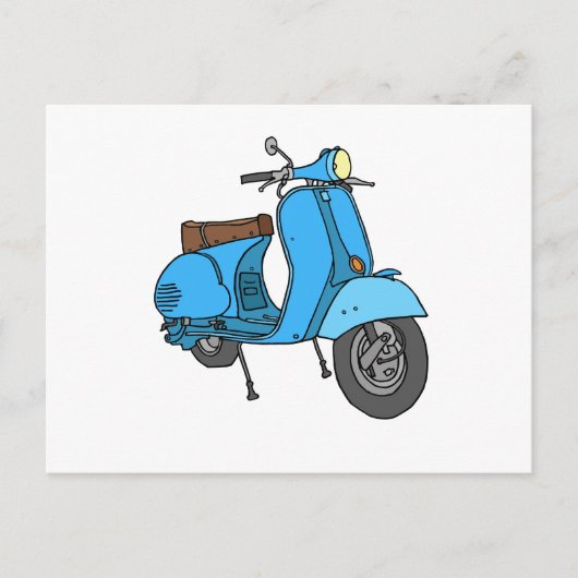 Blauer Motorroller (Vespa) ポストカード (正面)