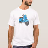 Blauer Motorroller (Vespa) Tシャツ (正面)