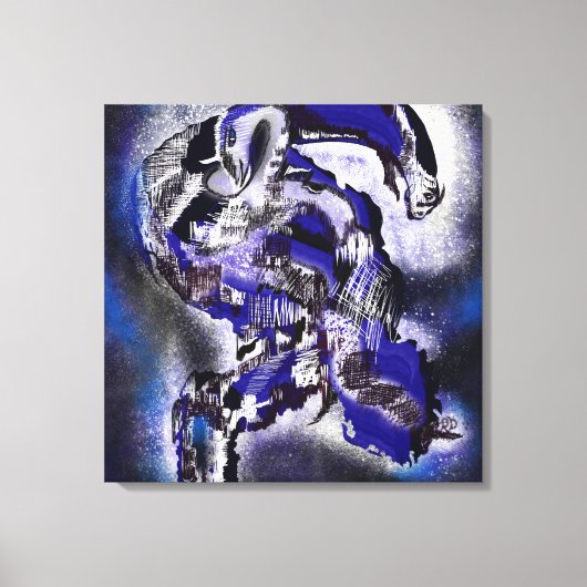 Blauer Traum. Abstrakt  キャンバスプリント (正面)