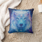 Blauer Wolf Mandala Magie Sternenhimmel クッション (ブランケット)