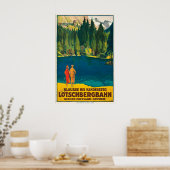 Blausee Bernese Oberland Switzerland Vintage ポスター (キッチン)