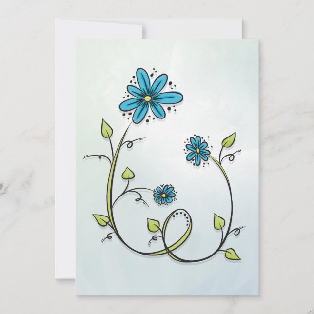 Blauwe bloemen illustratie (正面)