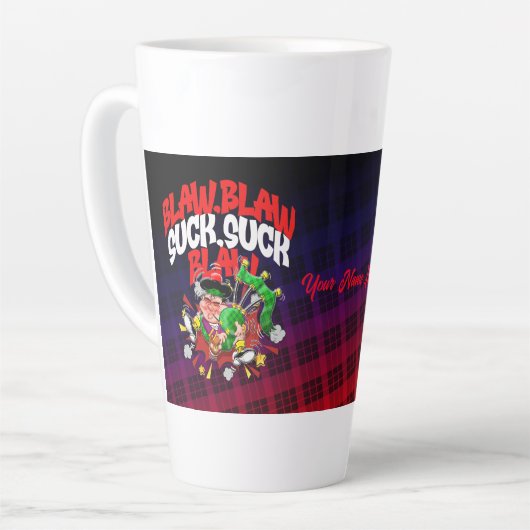 Blaw、Blaw、吸、吸、Blaw、 カフェラテマグ (左アングル)